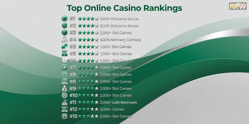 Top 15 nền tảng casino rr99 uy tín với biểu đồ xếp hạng và các tính năng nổi bật