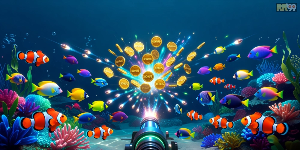 Hình minh họa khái niệm bắn cá đổi thưởng rr99 với giao diện sống động