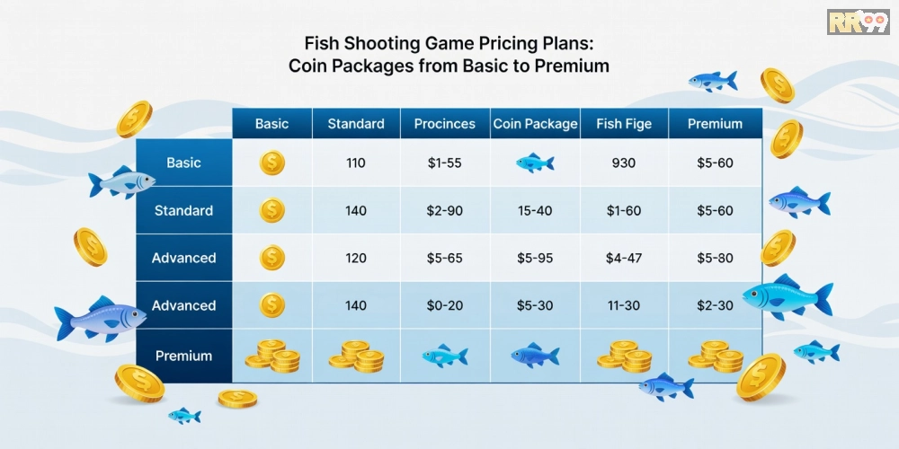 Bảng giá chi tiết các gói nạp xu cho game bắn cá rr99 năm 2025