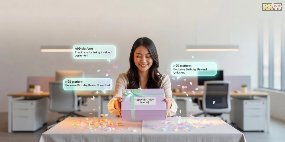 Minh họa chương trình tri ân sinh nhật với quà tặng hấp dẫn từ rr99