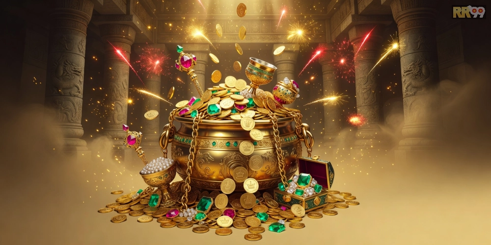 Giao diện hấp dẫn của game Nổ Hũ Thần Tài trên rr99