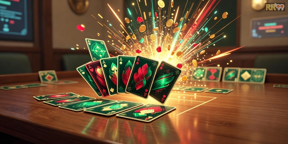 Hình ảnh minh họa ván Phỏm nổ hũ với phần thưởng lớn trên nền tảng RR99