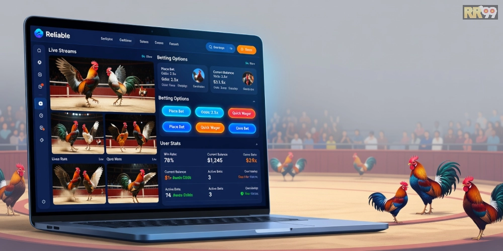Giao diện nền tảng xem đá gà trực tiếp casino rr99 hàng đầu với các tính năng nổi bật