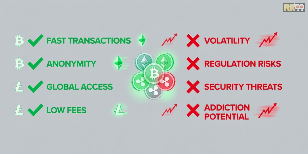 Ưu nhược điểm nổi bật của crypto casino rr99 năm 2025